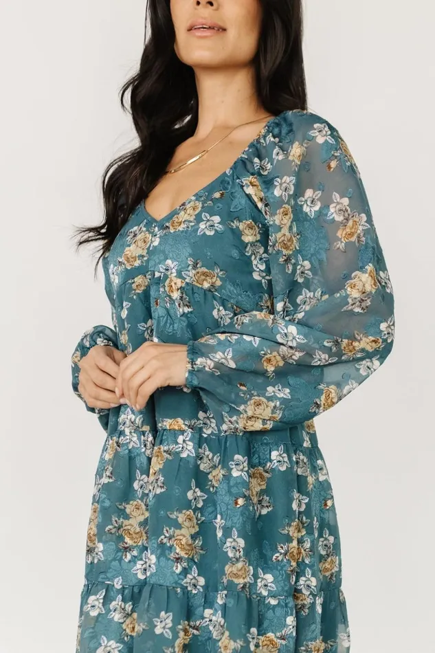 Baltic Born Bump Friendly Lombard Tiered Dress Blue Gold 8211 Women Baltic Born Bump Friendly Lombard Tiered Dress Blue Gold 8211 Women