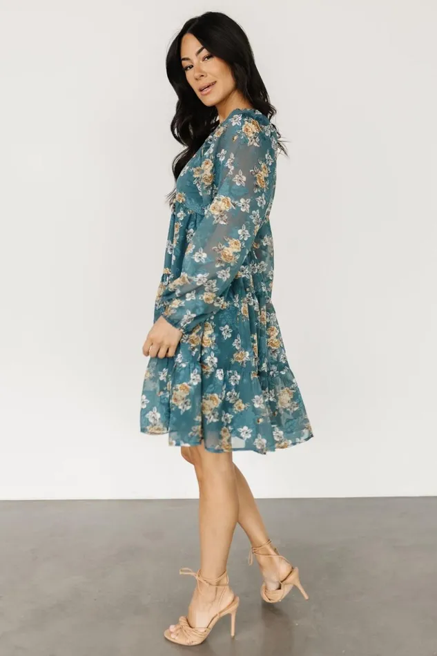 Baltic Born Bump Friendly Lombard Tiered Dress Blue Gold 8211 Women Baltic Born Bump Friendly Lombard Tiered Dress Blue Gold 8211 Women