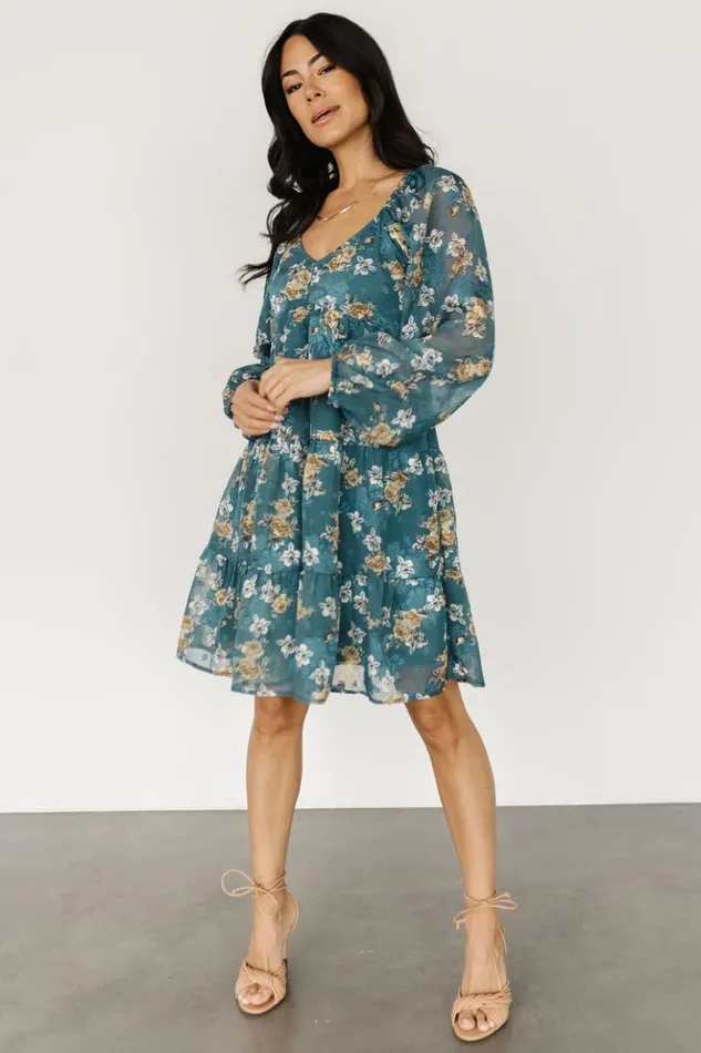 Baltic Born Bump Friendly Lombard Tiered Dress Blue Gold 8211 Women Baltic Born Bump Friendly Lombard Tiered Dress Blue Gold 8211 Women