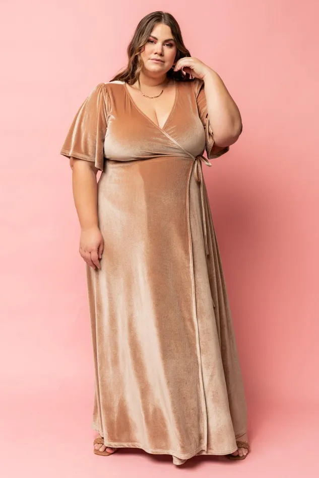 Baltic Born Bump Friendly Meghan Velvet Wrap Maxi Dress Champagne 8211 Women Baltic Born Bump Friendly Meghan Velvet Wrap Maxi Dress Champagne 8211 Women