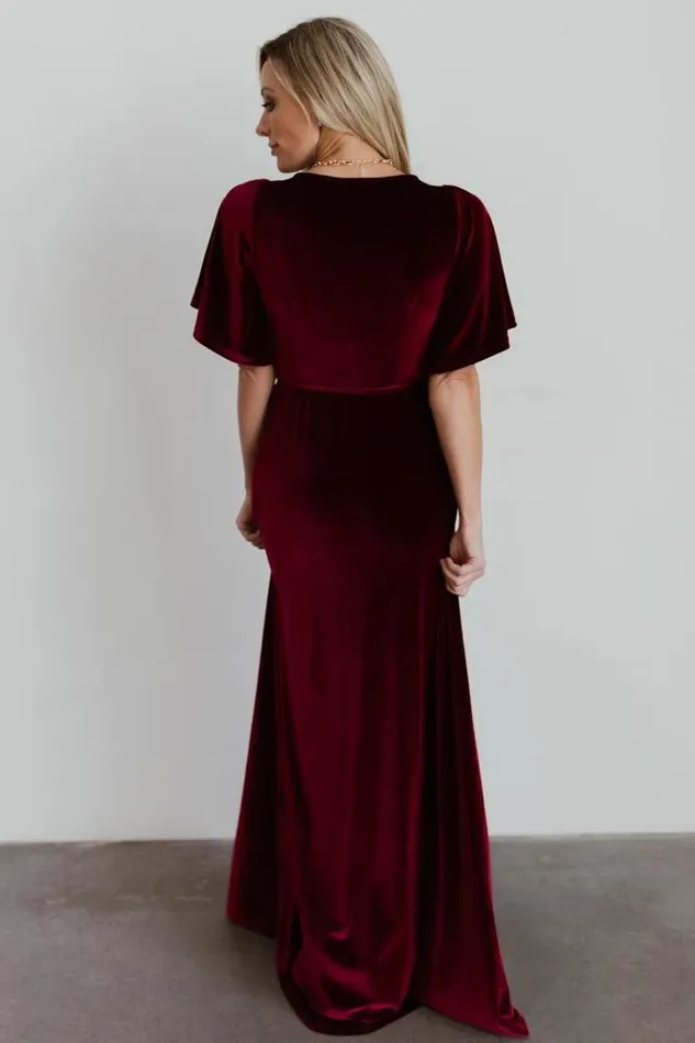 Baltic Born Bump Friendly Meghan Velvet Wrap Maxi Dress Mulberry 8211 Women Baltic Born Bump Friendly Meghan Velvet Wrap Maxi Dress Mulberry 8211 Women