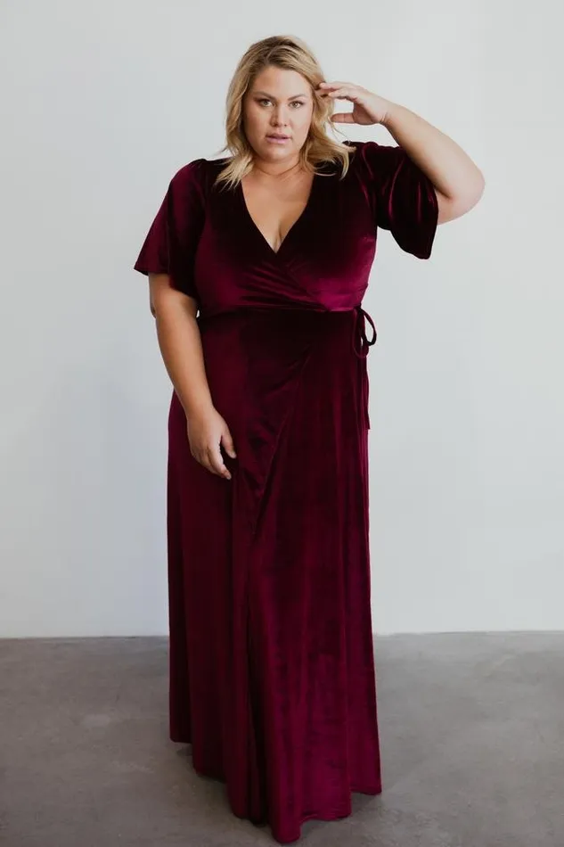 Baltic Born Bump Friendly Meghan Velvet Wrap Maxi Dress Mulberry 8211 Women Baltic Born Bump Friendly Meghan Velvet Wrap Maxi Dress Mulberry 8211 Women