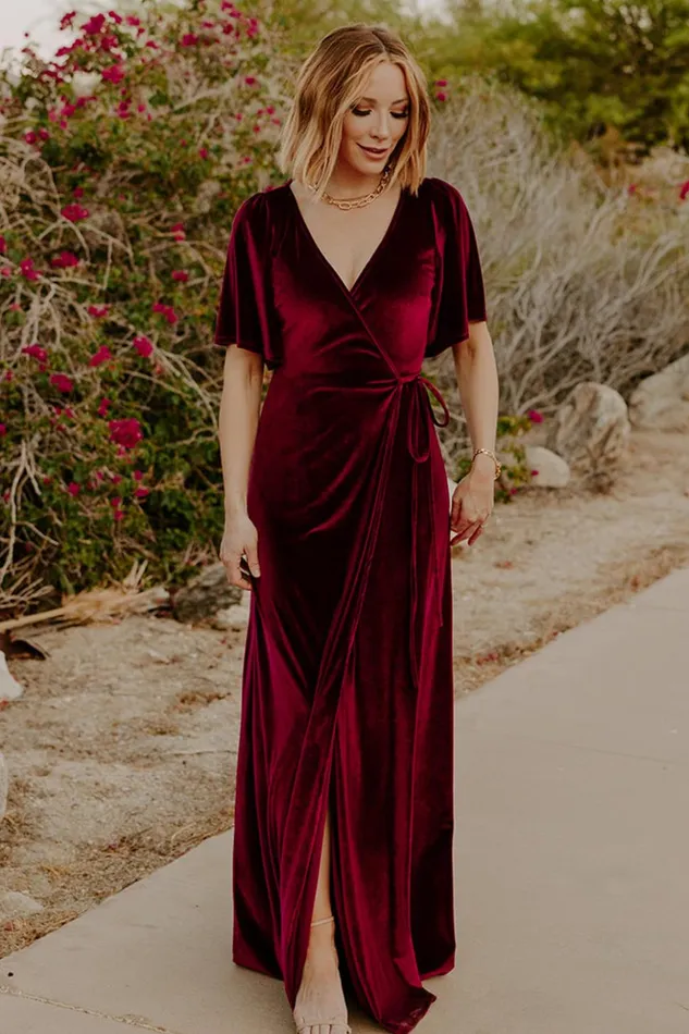 Baltic Born Bump Friendly Meghan Velvet Wrap Maxi Dress Mulberry 8211 Women Baltic Born Bump Friendly Meghan Velvet Wrap Maxi Dress Mulberry 8211 Women