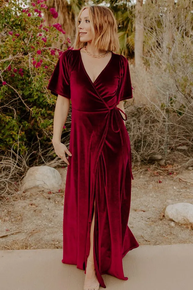 Baltic Born Bump Friendly Meghan Velvet Wrap Maxi Dress Mulberry 8211 Women Baltic Born Bump Friendly Meghan Velvet Wrap Maxi Dress Mulberry 8211 Women