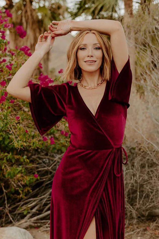 Baltic Born Bump Friendly Meghan Velvet Wrap Maxi Dress Mulberry 8211 Women Baltic Born Bump Friendly Meghan Velvet Wrap Maxi Dress Mulberry 8211 Women