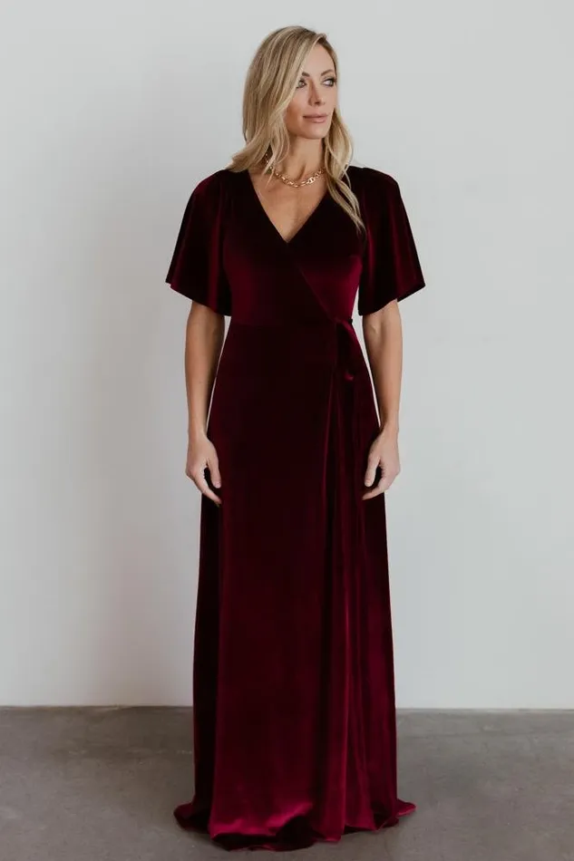 Baltic Born Bump Friendly Meghan Velvet Wrap Maxi Dress Mulberry 8211 Women Baltic Born Bump Friendly Meghan Velvet Wrap Maxi Dress Mulberry 8211 Women