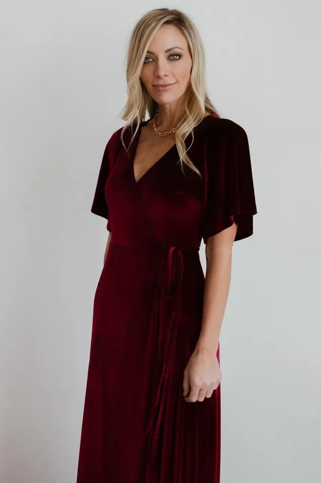 Baltic Born Bump Friendly Meghan Velvet Wrap Maxi Dress Mulberry 8211 Women Baltic Born Bump Friendly Meghan Velvet Wrap Maxi Dress Mulberry 8211 Women