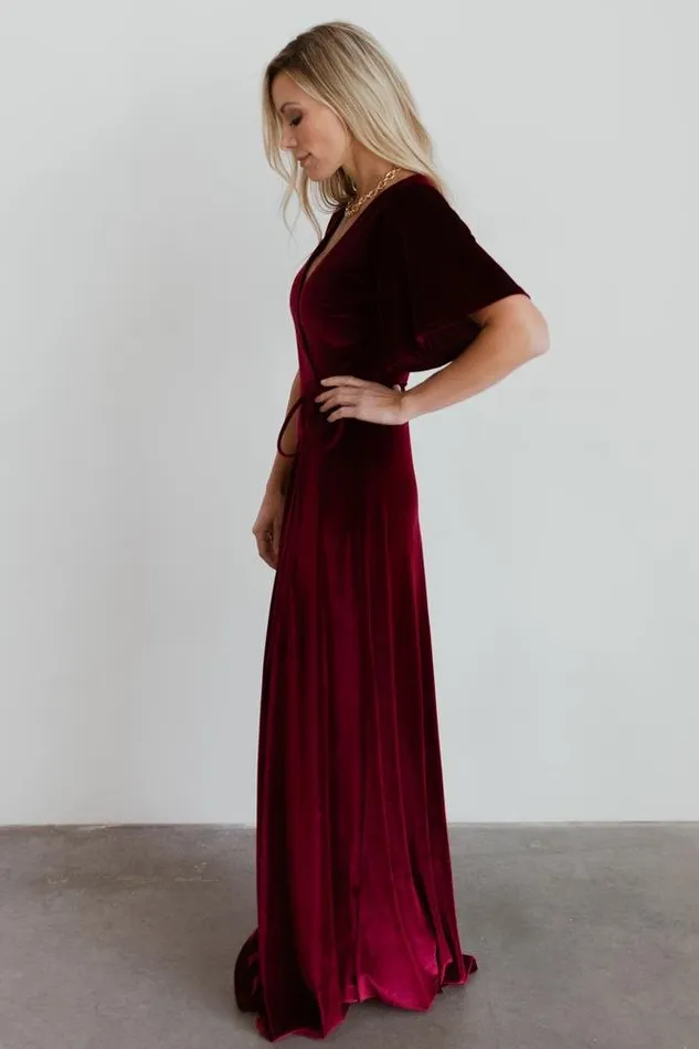 Baltic Born Bump Friendly Meghan Velvet Wrap Maxi Dress Mulberry 8211 Women Baltic Born Bump Friendly Meghan Velvet Wrap Maxi Dress Mulberry 8211 Women