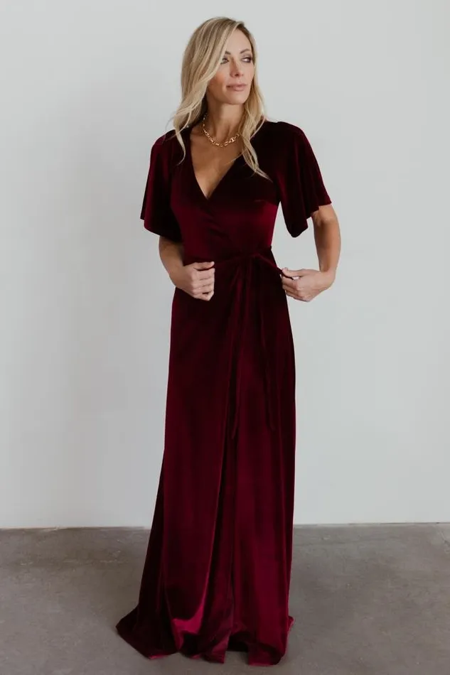Baltic Born Bump Friendly Meghan Velvet Wrap Maxi Dress Mulberry 8211 Women Baltic Born Bump Friendly Meghan Velvet Wrap Maxi Dress Mulberry 8211 Women