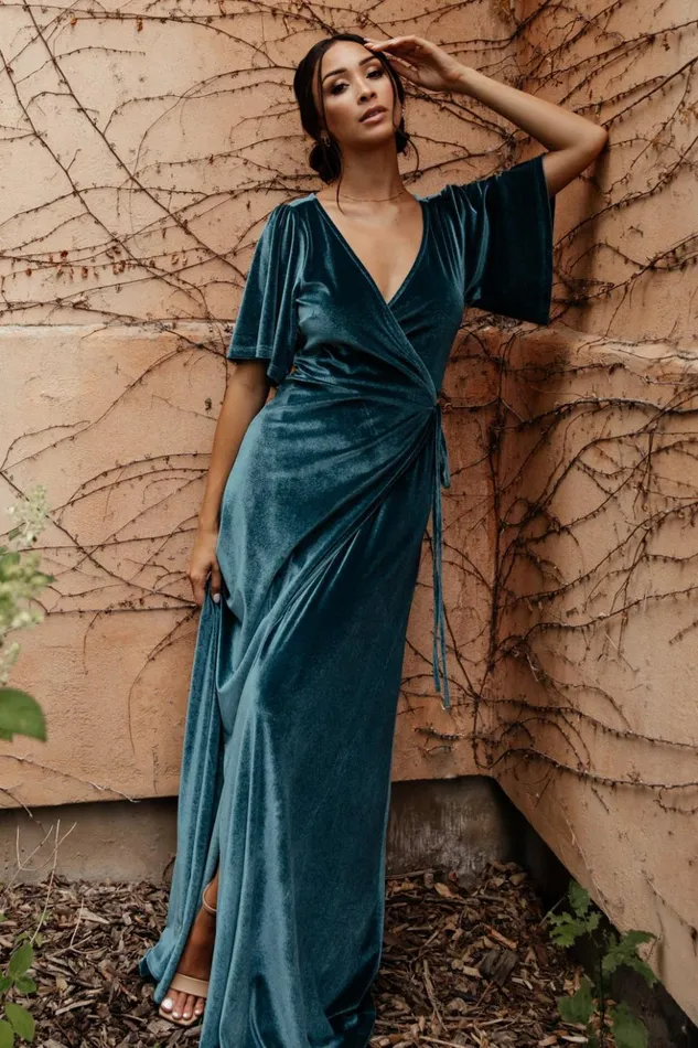 Baltic Born Bump Friendly Meghan Velvet Wrap Maxi Dress Persian Blue 8211 Women Baltic Born Bump Friendly Meghan Velvet Wrap Maxi Dress Persian Blue 8211 Women