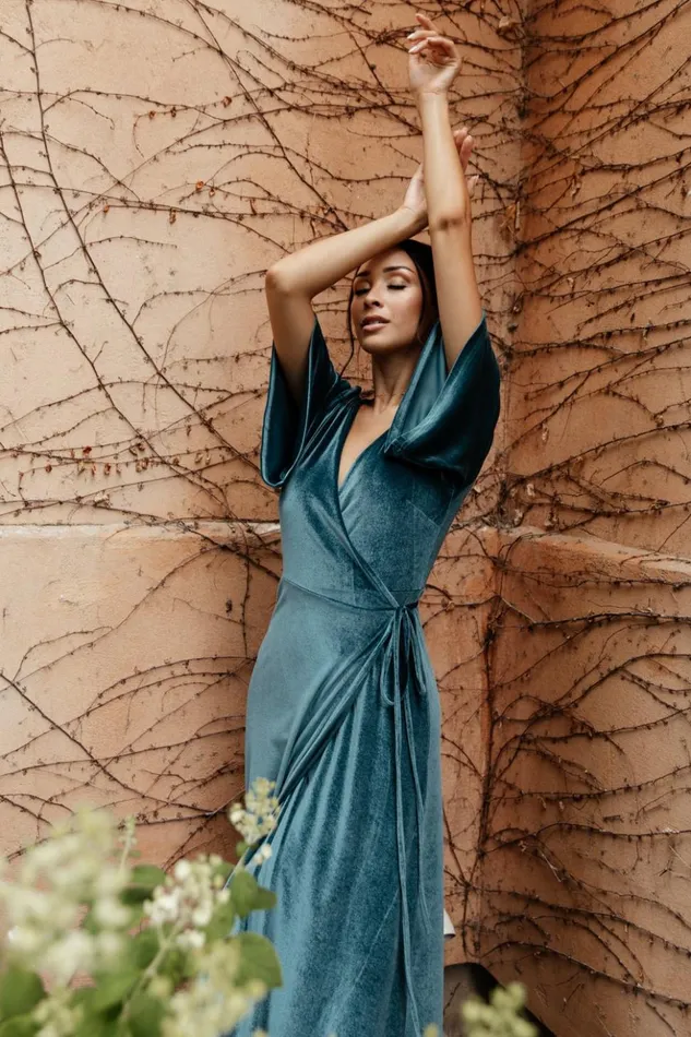 Baltic Born Bump Friendly Meghan Velvet Wrap Maxi Dress Persian Blue 8211 Women Baltic Born Bump Friendly Meghan Velvet Wrap Maxi Dress Persian Blue 8211 Women