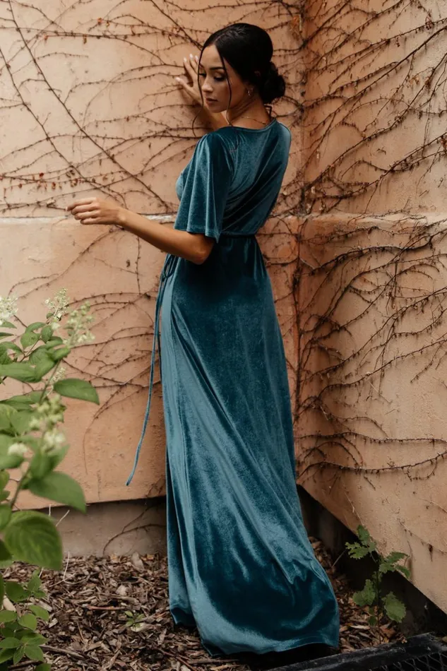 Baltic Born Bump Friendly Meghan Velvet Wrap Maxi Dress Persian Blue 8211 Women Baltic Born Bump Friendly Meghan Velvet Wrap Maxi Dress Persian Blue 8211 Women