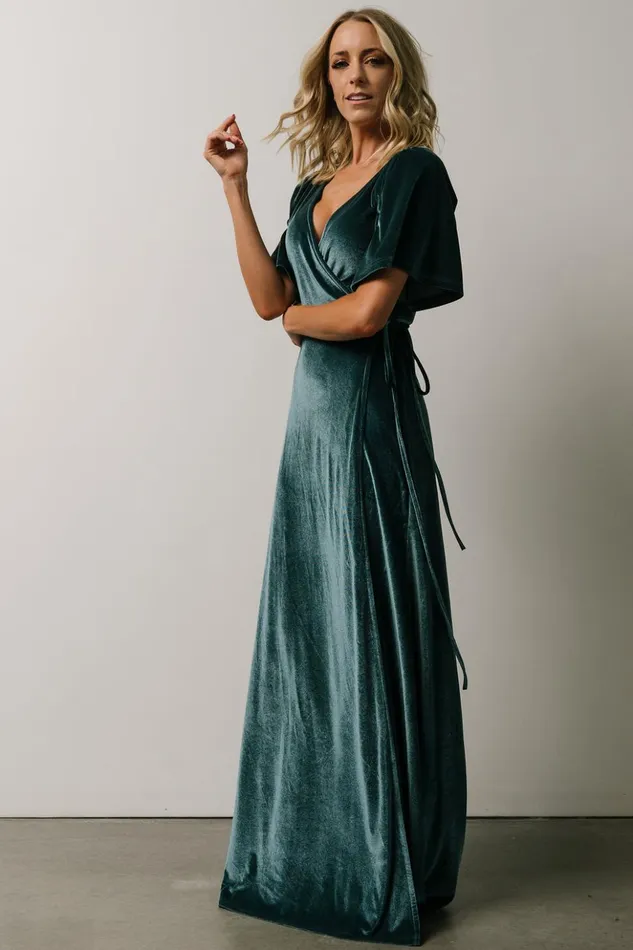 Baltic Born Bump Friendly Meghan Velvet Wrap Maxi Dress Persian Blue 8211 Women Baltic Born Bump Friendly Meghan Velvet Wrap Maxi Dress Persian Blue 8211 Women