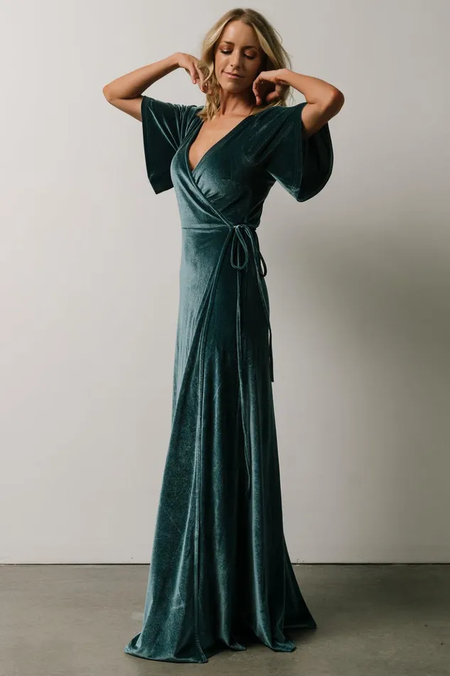 Baltic Born Bump Friendly Meghan Velvet Wrap Maxi Dress Persian Blue 8211 Women Baltic Born Bump Friendly Meghan Velvet Wrap Maxi Dress Persian Blue 8211 Women
