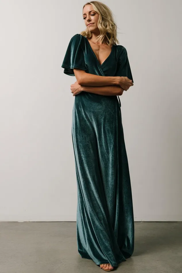 Baltic Born Bump Friendly Meghan Velvet Wrap Maxi Dress Persian Blue 8211 Women Baltic Born Bump Friendly Meghan Velvet Wrap Maxi Dress Persian Blue 8211 Women