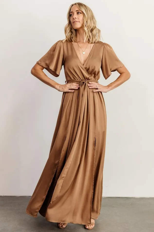 Baltic Born Bump Friendly Sicily Satin Maxi Dress Mocha 8211 Women Baltic Born Bump Friendly Sicily Satin Maxi Dress Mocha 8211 Women