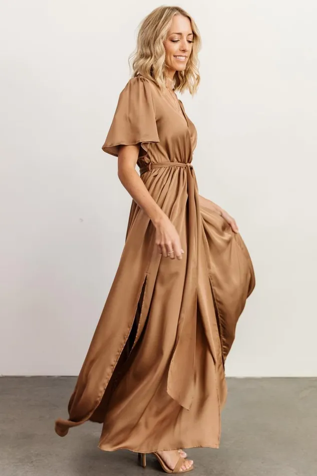 Baltic Born Bump Friendly Sicily Satin Maxi Dress Mocha 8211 Women Baltic Born Bump Friendly Sicily Satin Maxi Dress Mocha 8211 Women