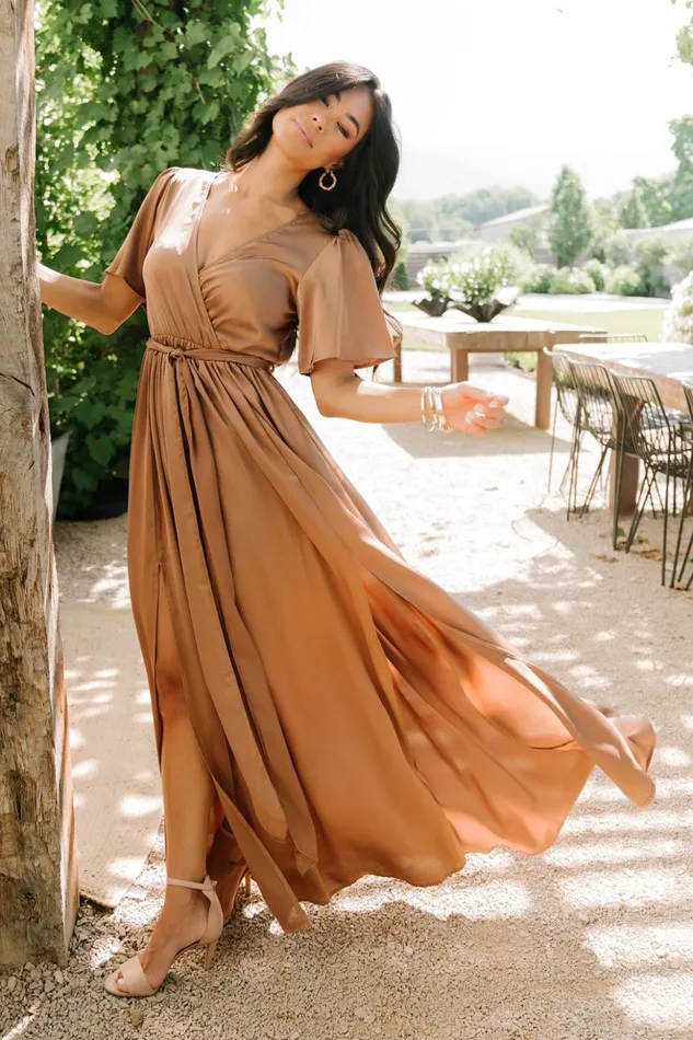 Baltic Born Bump Friendly Sicily Satin Maxi Dress Mocha 8211 Women Baltic Born Bump Friendly Sicily Satin Maxi Dress Mocha 8211 Women