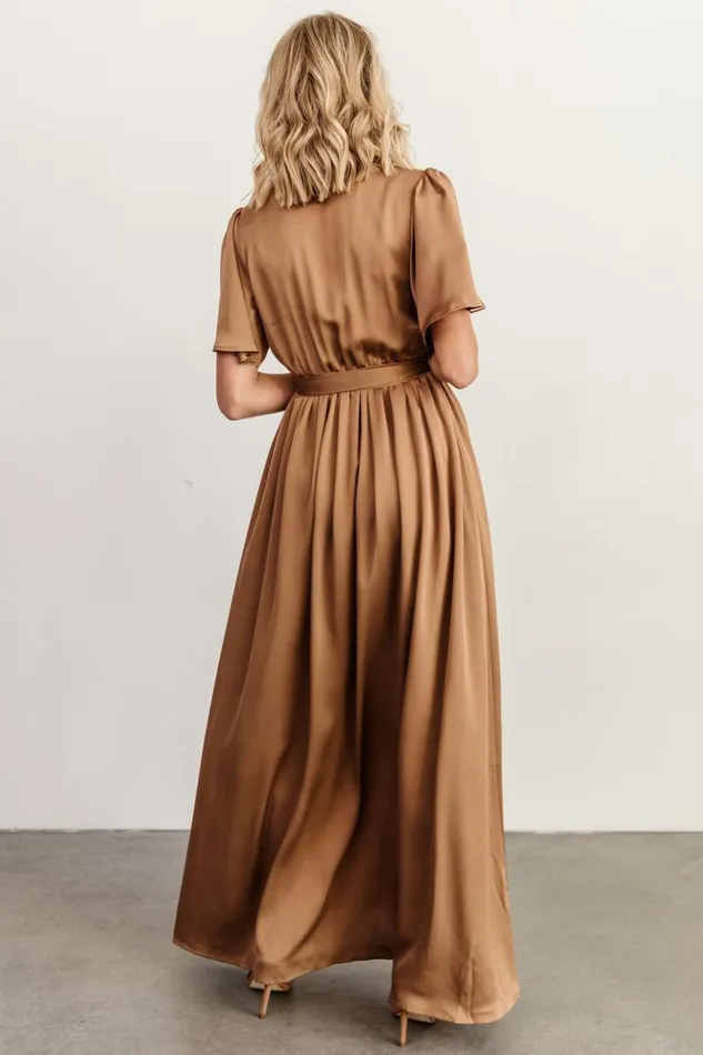 Baltic Born Bump Friendly Sicily Satin Maxi Dress Mocha 8211 Women Baltic Born Bump Friendly Sicily Satin Maxi Dress Mocha 8211 Women