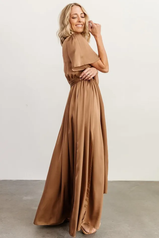 Baltic Born Bump Friendly Sicily Satin Maxi Dress Mocha 8211 Women Baltic Born Bump Friendly Sicily Satin Maxi Dress Mocha 8211 Women