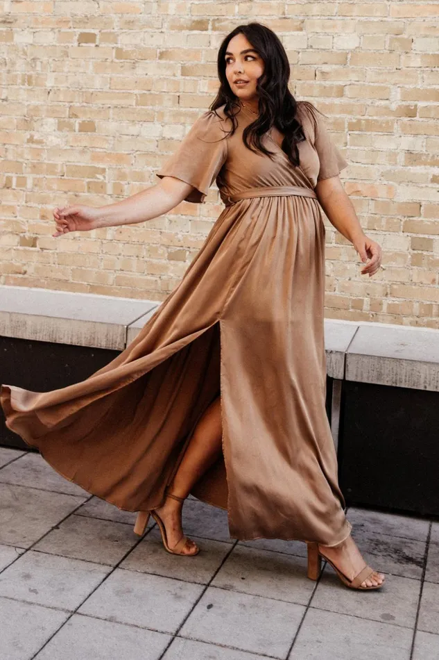 Baltic Born Bump Friendly Sicily Satin Maxi Dress Mocha 8211 Women Baltic Born Bump Friendly Sicily Satin Maxi Dress Mocha 8211 Women