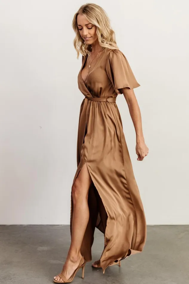 Baltic Born Bump Friendly Sicily Satin Maxi Dress Mocha 8211 Women Baltic Born Bump Friendly Sicily Satin Maxi Dress Mocha 8211 Women
