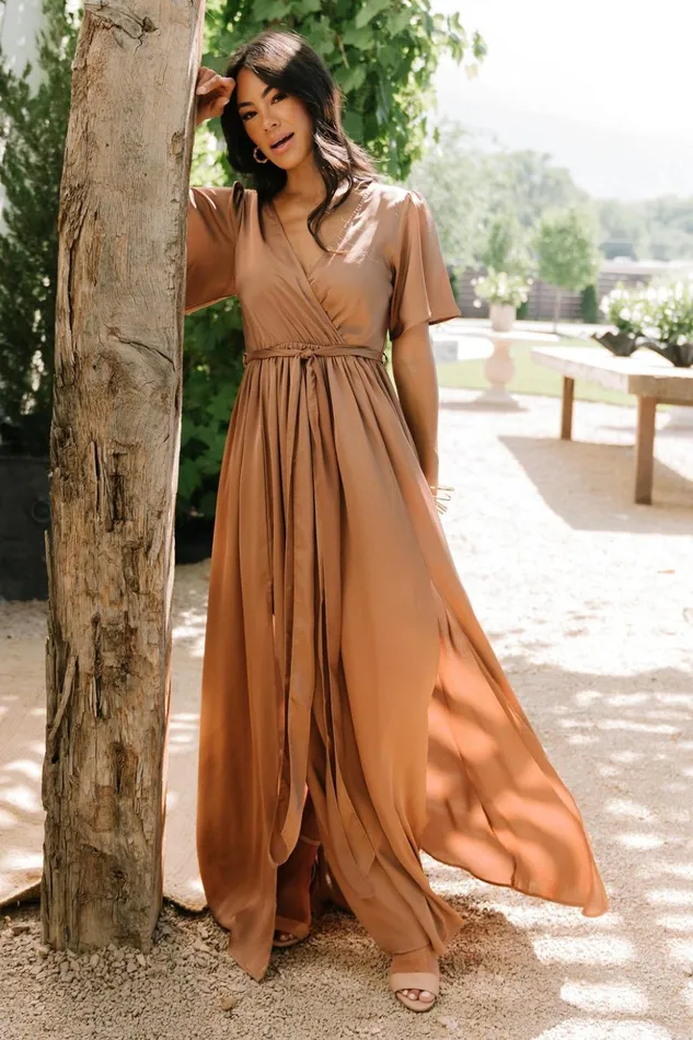 Baltic Born Bump Friendly Sicily Satin Maxi Dress Mocha 8211 Women Baltic Born Bump Friendly Sicily Satin Maxi Dress Mocha 8211 Women