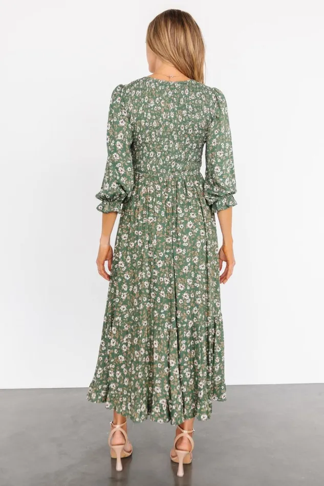 Baltic Born Bump Friendly Tarryn Smocked Midi Dress Olive Floral 8211 Women Baltic Born Bump Friendly Tarryn Smocked Midi Dress Olive Floral 8211 Women