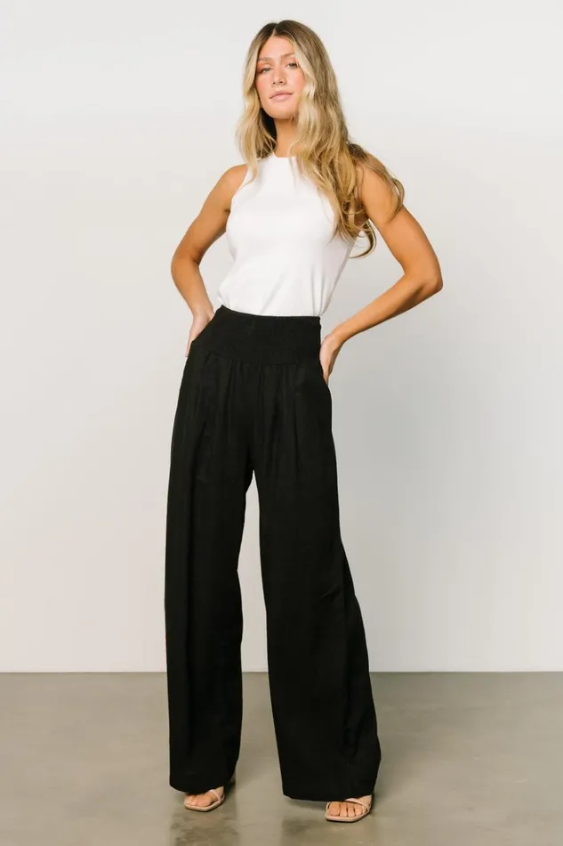 Baltic Born Cover Up Parvati Smocked Waist Pants Black 8211 Women