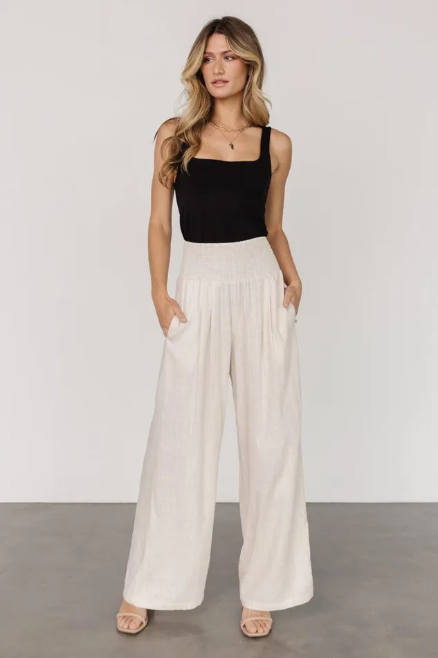 Baltic Born Cover Up Parvati Smocked Waist Pants Natural 8211 Women
