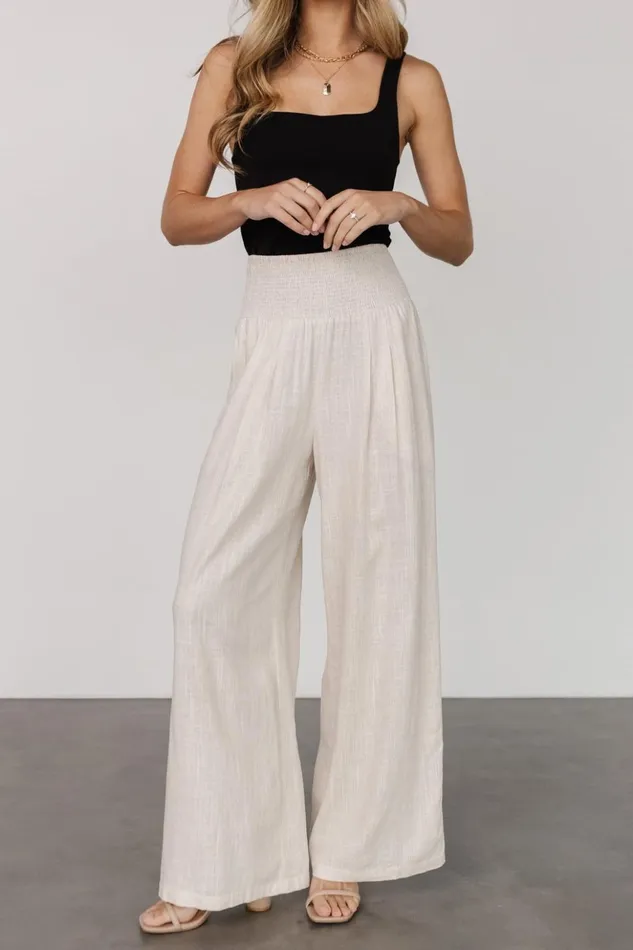 Baltic Born Cover Up Parvati Smocked Waist Pants Natural 8211 Women Baltic Born Cover Up Parvati Smocked Waist Pants Natural 8211 Women