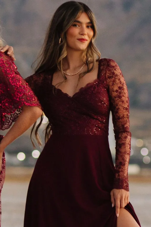 Baltic Born Embellished and Sequined Adalaide Long Sleeve Maxi Dress Mulberry 8211 Women Baltic Born Embellished and Sequined Adalaide Long Sleeve Maxi Dress Mulberry 8211 Women