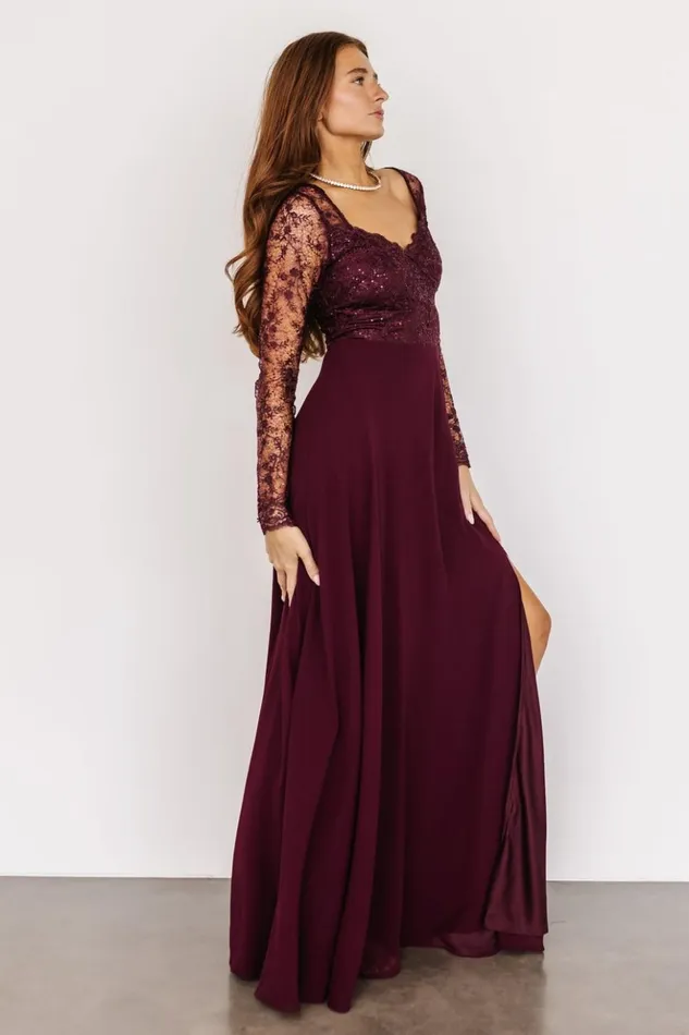 Baltic Born Embellished and Sequined Adalaide Long Sleeve Maxi Dress Mulberry 8211 Women Baltic Born Embellished and Sequined Adalaide Long Sleeve Maxi Dress Mulberry 8211 Women