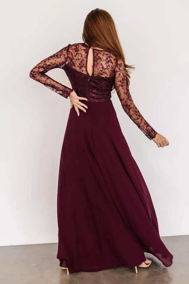 Baltic Born Embellished and Sequined Adalaide Long Sleeve Maxi Dress Mulberry 8211 Women Baltic Born Embellished and Sequined Adalaide Long Sleeve Maxi Dress Mulberry 8211 Women