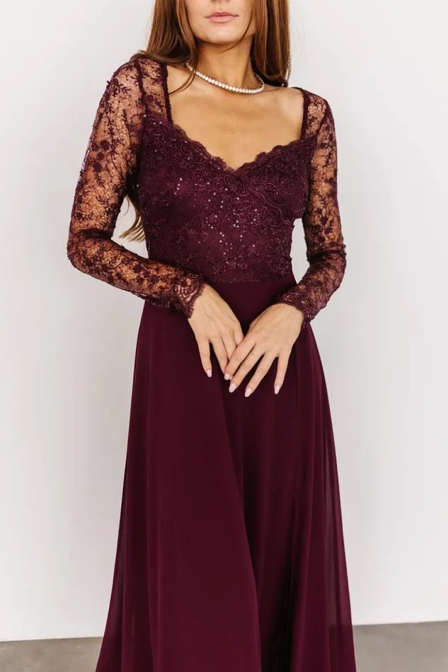 Baltic Born Embellished and Sequined Adalaide Long Sleeve Maxi Dress Mulberry 8211 Women Baltic Born Embellished and Sequined Adalaide Long Sleeve Maxi Dress Mulberry 8211 Women
