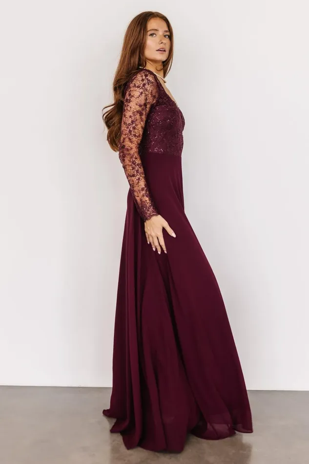 Baltic Born Embellished and Sequined Adalaide Long Sleeve Maxi Dress Mulberry 8211 Women Baltic Born Embellished and Sequined Adalaide Long Sleeve Maxi Dress Mulberry 8211 Women