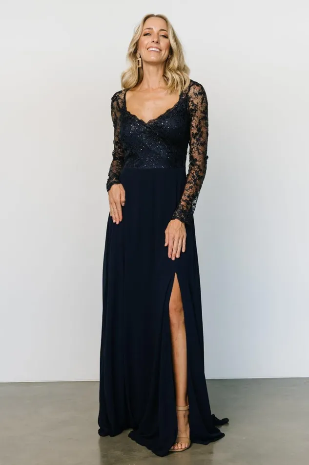 Baltic Born Embellished and Sequined Adalaide Long Sleeve Maxi Dress Navy 8211 Women Baltic Born Embellished and Sequined Adalaide Long Sleeve Maxi Dress Navy 8211 Women