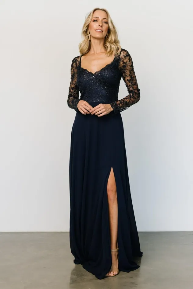Baltic Born Embellished and Sequined Adalaide Long Sleeve Maxi Dress Navy 8211 Women Baltic Born Embellished and Sequined Adalaide Long Sleeve Maxi Dress Navy 8211 Women