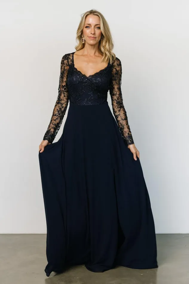 Baltic Born Embellished and Sequined Adalaide Long Sleeve Maxi Dress Navy 8211 Women Baltic Born Embellished and Sequined Adalaide Long Sleeve Maxi Dress Navy 8211 Women