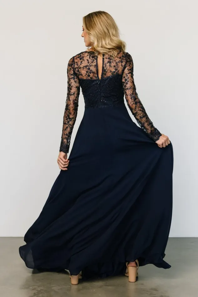 Baltic Born Embellished and Sequined Adalaide Long Sleeve Maxi Dress Navy 8211 Women Baltic Born Embellished and Sequined Adalaide Long Sleeve Maxi Dress Navy 8211 Women