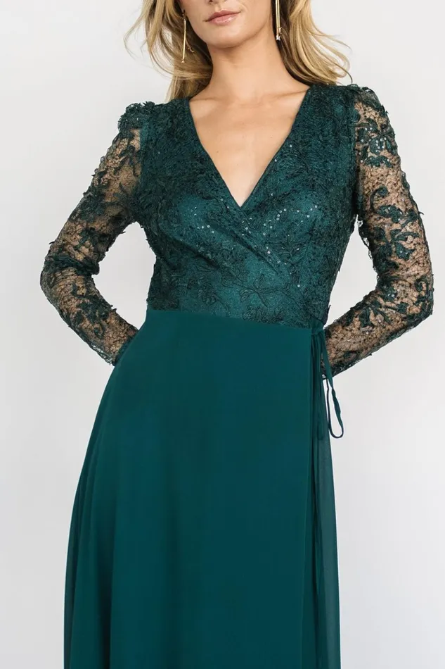 Baltic Born Embellished and Sequined Anna Wrap Maxi Dress Emerald 8211 Women Baltic Born Embellished and Sequined Anna Wrap Maxi Dress Emerald 8211 Women