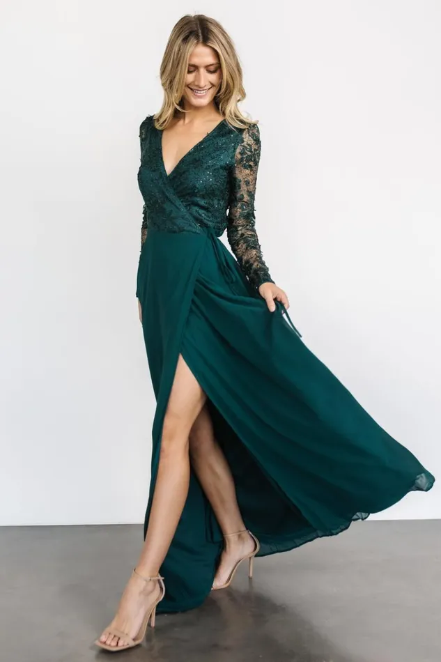Baltic Born Embellished and Sequined Anna Wrap Maxi Dress Emerald 8211 Women Baltic Born Embellished and Sequined Anna Wrap Maxi Dress Emerald 8211 Women