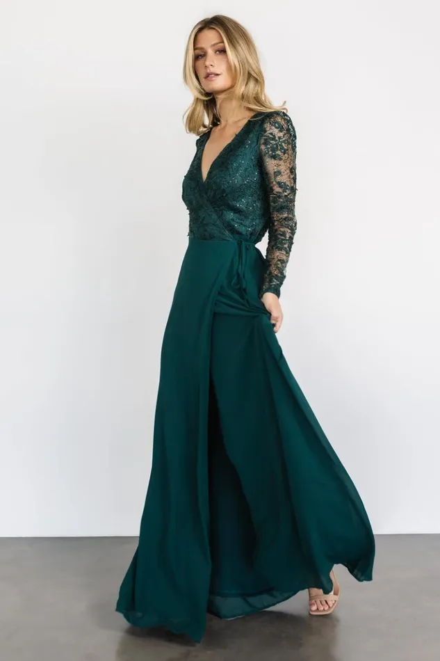 Baltic Born Embellished and Sequined Anna Wrap Maxi Dress Emerald 8211 Women Baltic Born Embellished and Sequined Anna Wrap Maxi Dress Emerald 8211 Women