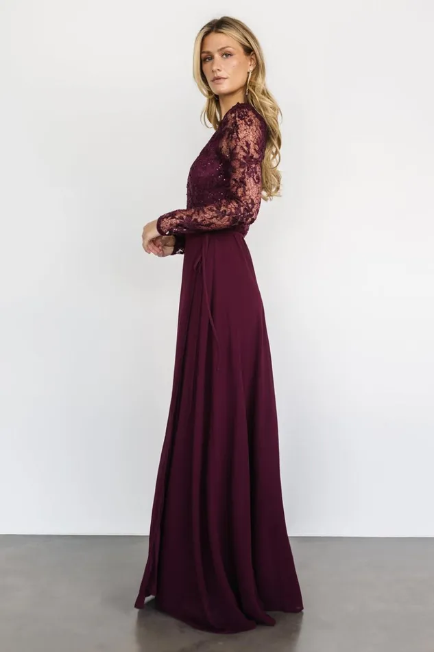 Baltic Born Embellished and Sequined Anna Wrap Maxi Dress Mulberry 8211 Women Baltic Born Embellished and Sequined Anna Wrap Maxi Dress Mulberry 8211 Women