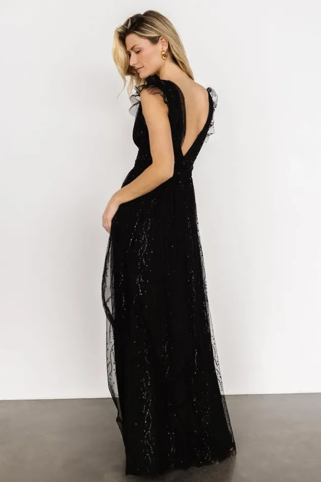 Baltic Born Embellished and Sequined Annika Sequin Mesh Maxi Dress Black 8211 Women Baltic Born Embellished and Sequined Annika Sequin Mesh Maxi Dress Black 8211 Women