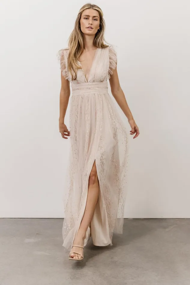 Baltic Born Embellished and Sequined Annika Sequin Mesh Maxi Dress Nude Blush 8211 Women Baltic Born Embellished and Sequined Annika Sequin Mesh Maxi Dress Nude Blush 8211 Women