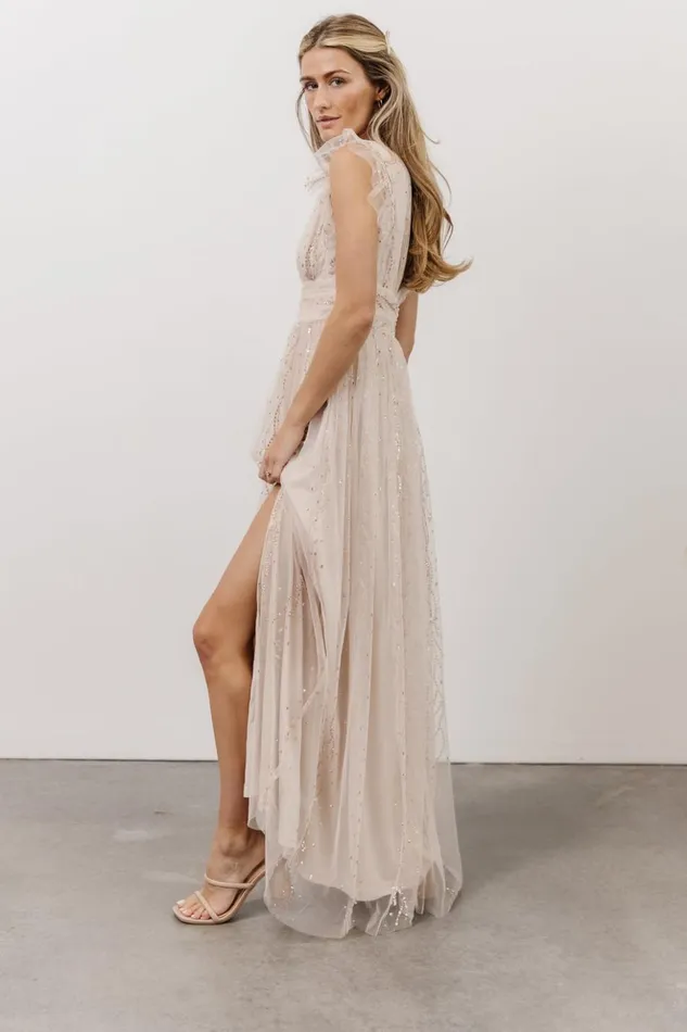 Baltic Born Embellished and Sequined Annika Sequin Mesh Maxi Dress Nude Blush 8211 Women Baltic Born Embellished and Sequined Annika Sequin Mesh Maxi Dress Nude Blush 8211 Women