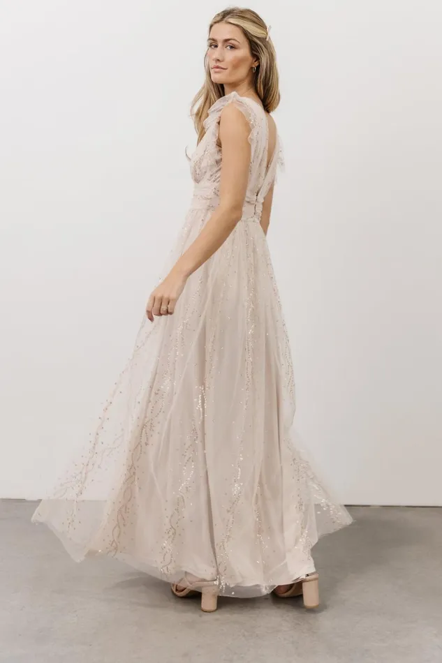 Baltic Born Embellished and Sequined Annika Sequin Mesh Maxi Dress Nude Blush 8211 Women Baltic Born Embellished and Sequined Annika Sequin Mesh Maxi Dress Nude Blush 8211 Women