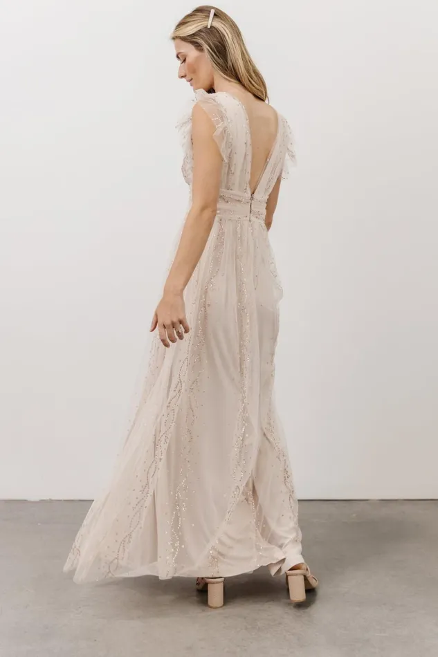 Baltic Born Embellished and Sequined Annika Sequin Mesh Maxi Dress Nude Blush 8211 Women Baltic Born Embellished and Sequined Annika Sequin Mesh Maxi Dress Nude Blush 8211 Women
