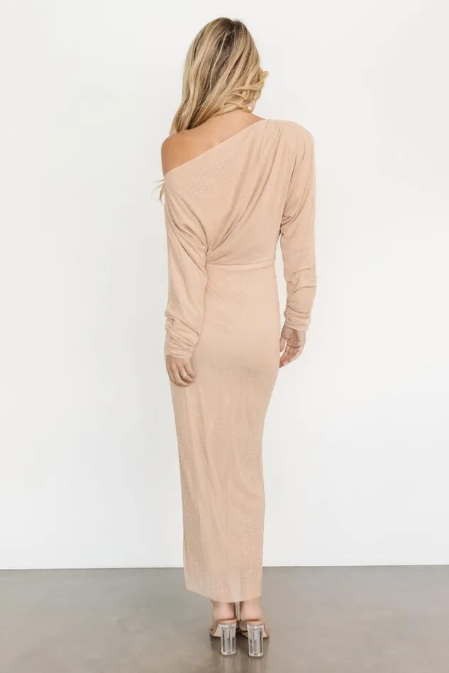 Baltic Born Embellished and Sequined Charlize Rhinestone Maxi Dress Nude 8211 Women Baltic Born Embellished and Sequined Charlize Rhinestone Maxi Dress Nude 8211 Women